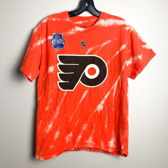 Reebok Philidelphia Flyers Van Riemsdyk 21 Tie Dye Crew Neck Tee Medium - Picture 1 of 7